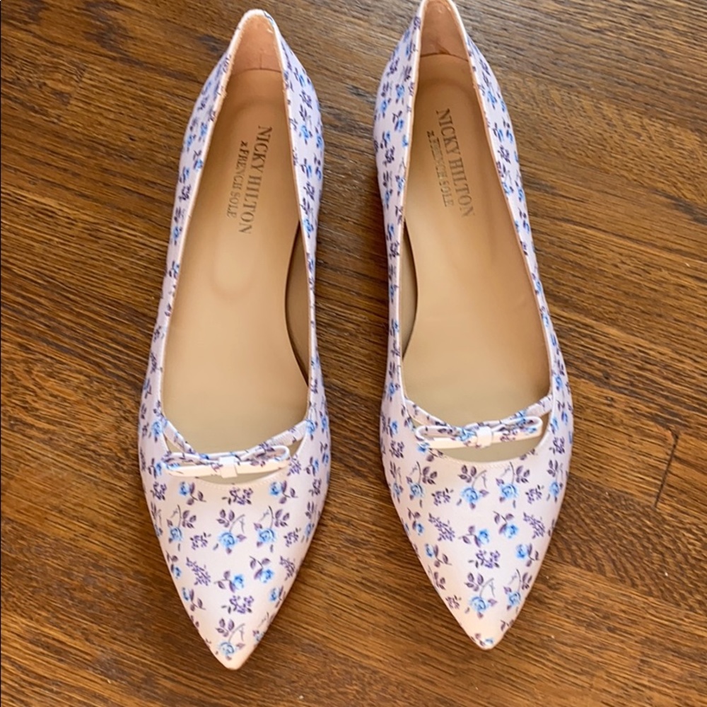 Nicky Hilton x French Sole Kate floral flats 🥿